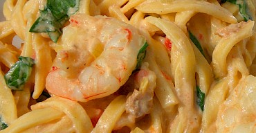 TAGLIATELLE WITH SCAMPI