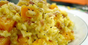 RISOTTO WITH PUMPINK AND RED RADICCHIO